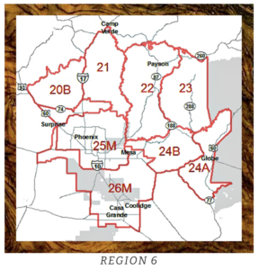 A map displayed on the Events Page depicting region 6 location.